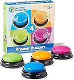 Learning Resources Botones de respuesta (set de 4), pulsadores de colores,...