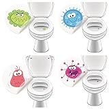 4 pegatinas WC Monster, Toilettensticker divertido equipo de baño para niños...