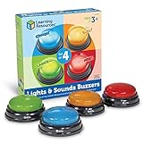 Learning Resources Botones de respuesta con luz y sonido , set de 4, pulsadores...